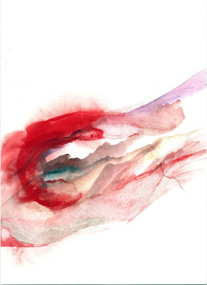 aquarelle organe corp couleurs sanguin flux serie plasma etude maladie grand douleur entrailles cordon ombilical sang